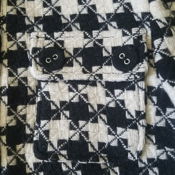 Size M black and white wool blended motor jacket - Picture 4 of 7